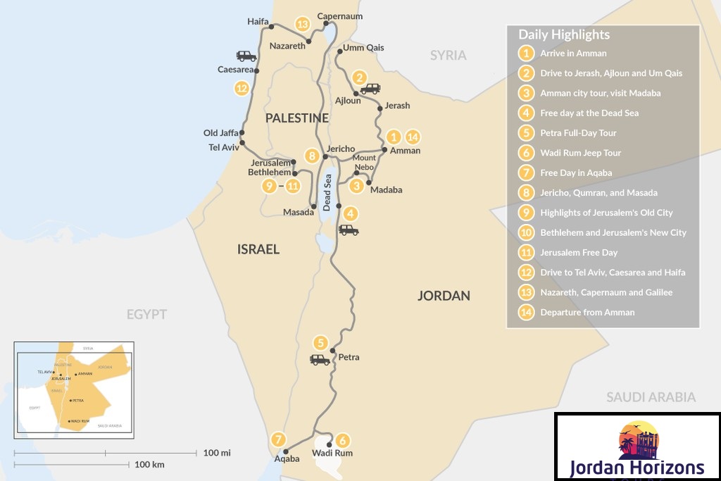 Jordan & Holy Land Tour - 14 Days :  Explore Petra, Jerusalem, Wadi Rum & More